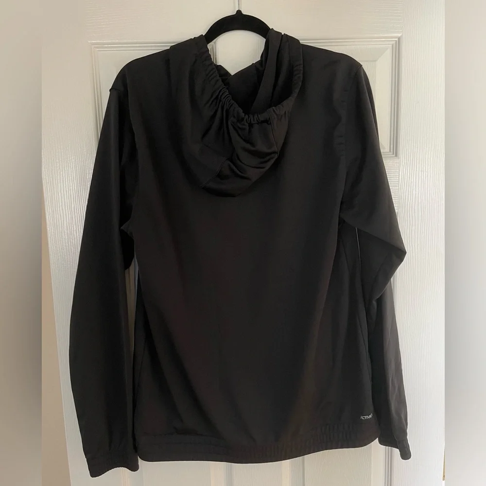 Adidas Black and Gray Hoodie with Athletic Stripes